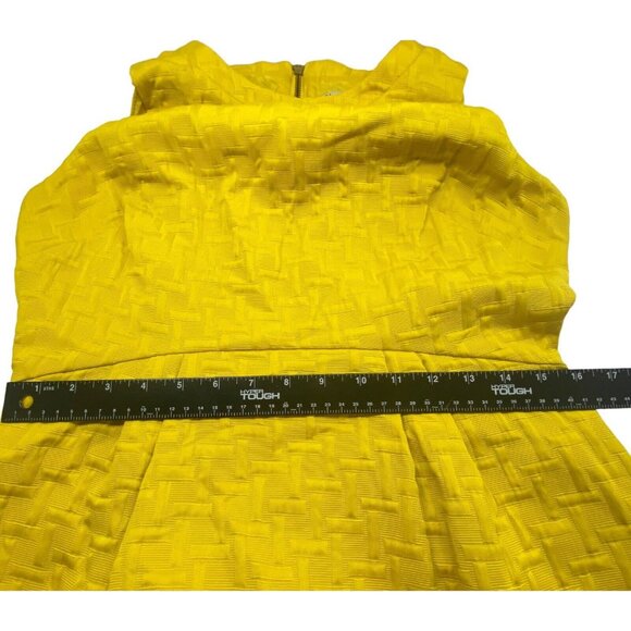 ELIZA J Women Sleeveless Knee Length Dress Zip Back Lined Sz 12 Yellow 66-16 - Picture 9 of 13